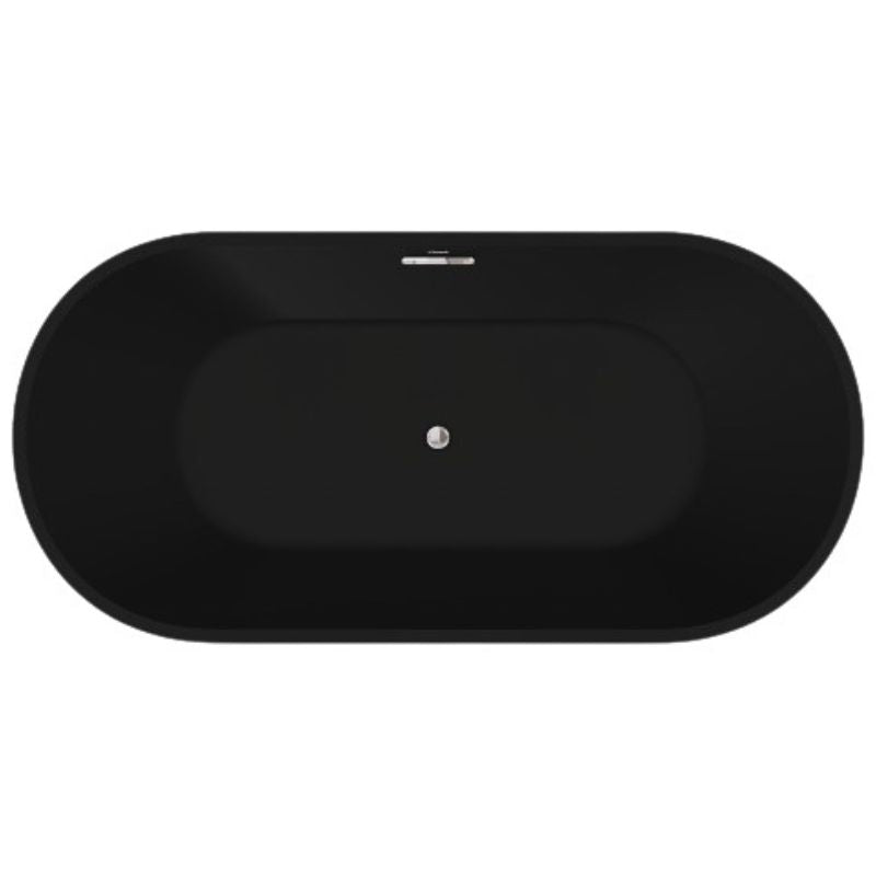 Badovo Vrijstaand Bad Rivo – Solid Surface – 170×80×58,5 cm – Mat Zwart