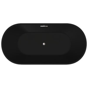 Badovo Vrijstaand Bad Rivo – Solid Surface – 170×80×58,5 cm – Mat Zwart