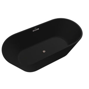 Badovo Vrijstaand Bad Rivo – Solid Surface – 170×80×58,5 cm – Mat Zwart