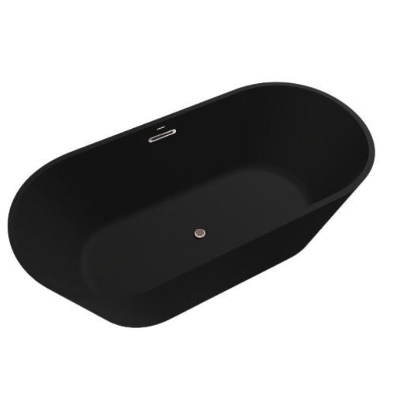 Badovo Vrijstaand Bad Rivo – Solid Surface – 170×80×58,5 cm – Mat Zwart