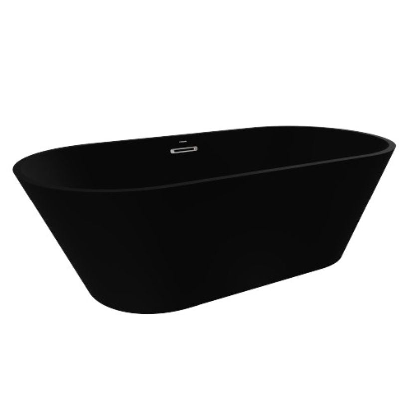 Badovo Vrijstaand Bad Rivo – Solid Surface – 170×80×58,5 cm – Mat Zwart