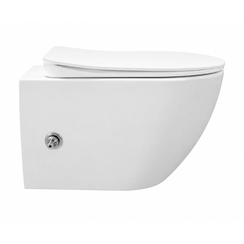 Badovo Carbon Rimless Toiletset – Inclusief Toiletbril – Glanzend Wit