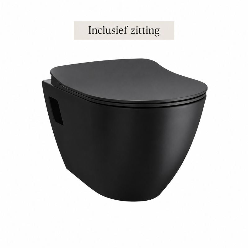 Badovo Carbon Toiletset - Inclusief zitting - Mat Zwart