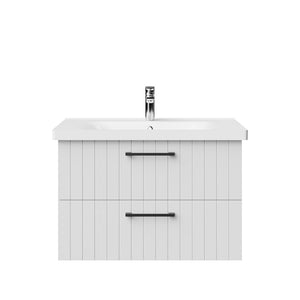 Badovo Linea badkamermeubelset 80 cm – gelakt wit – met wastafel en kolomkast