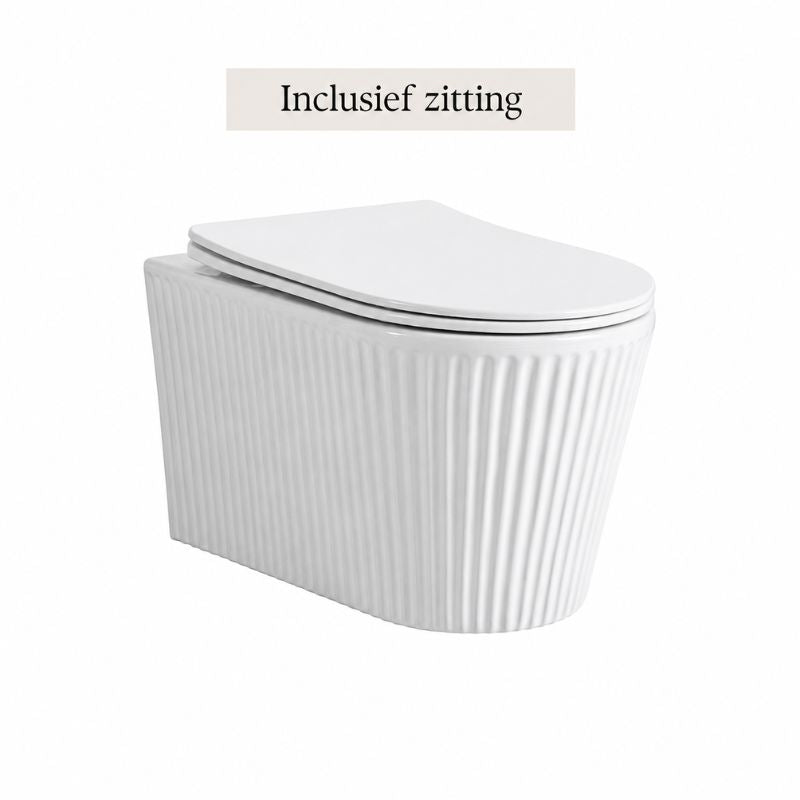 Badovo Ripple Pro Tornado Toiletset – Inclusief Toiletbril – Glanzend Wit – 52 cm