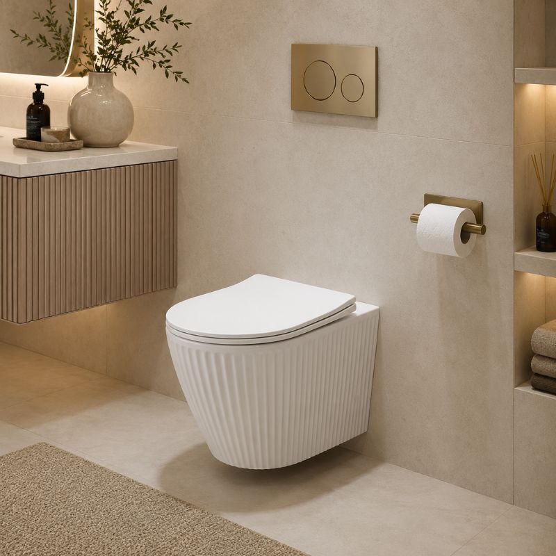 Badovo Ripple Pro Tornado Toiletset – Inclusief Toiletbril – Glanzend Wit – 52 cm