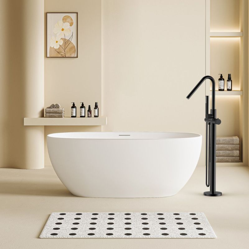 Badovo Ripple Vrijstaande Thermostatische Badkraan – PVD Mat Zwart