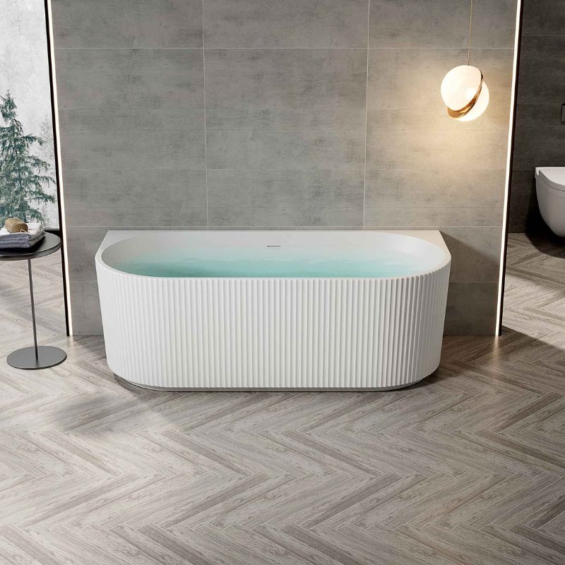 Badovo halfvrijstaand bad Rivo mat wit – 170 cm