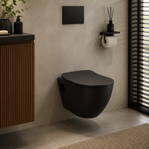Badovo Carbon Toiletset - Inclusief zitting - Mat Zwart