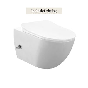 Badovo Carbon Rimless Toiletset – Inclusief Toiletbril – Glanzend Wit