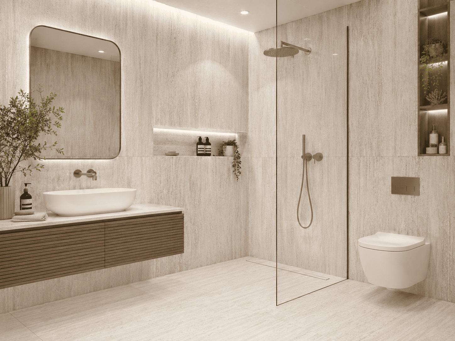 Travertino Tegel Tuscon - Mat -  60x120 cm Beige