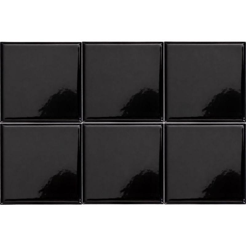 Wandtegel Deno - Glans- Zwart- 10X10