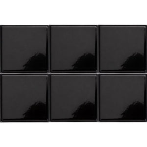 Wandtegel Deno - Glans- Zwart- 10X10