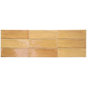 Wandtegel Menorca – Glanzend – 7,5x23 cm – Geel