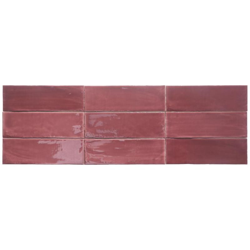 Wandtegel Menorca – Glanzend – 7,5x23 cm – Bordeaux