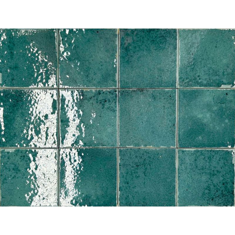Wandtegel Mero Zellige Donkergroen Glans 12x12 cm