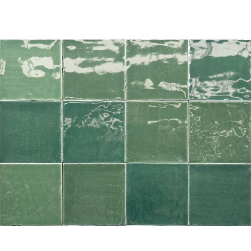 Wandtegel Mero Zellige Groen Glans 12x12 cm