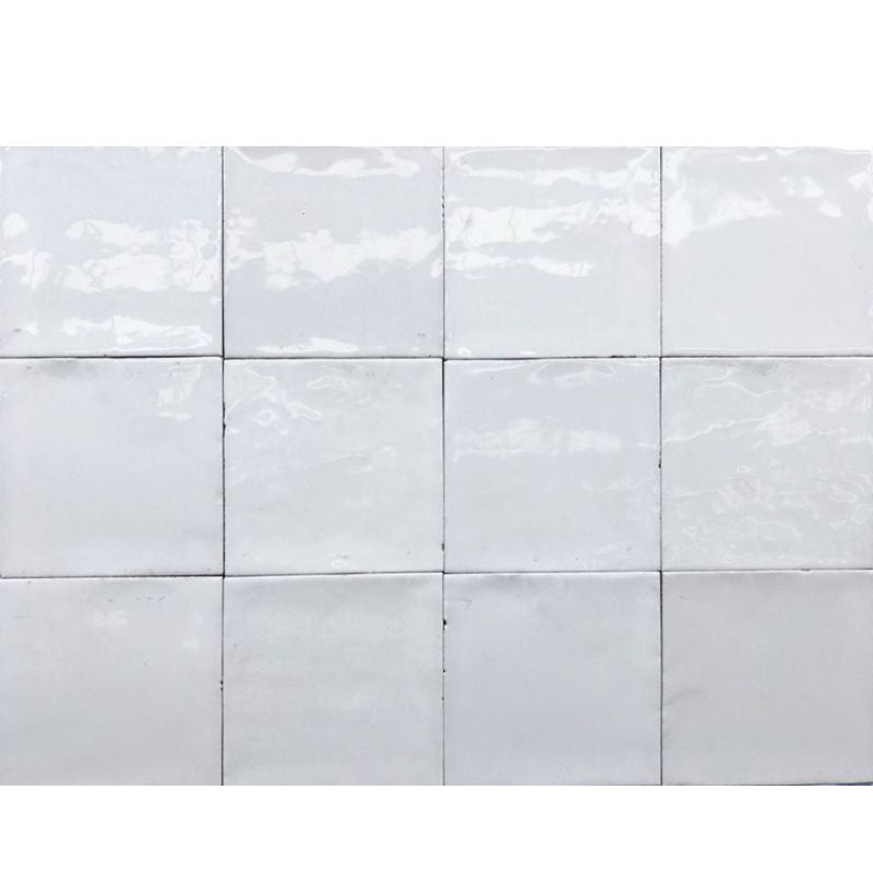 Wandtegel Mero Zellige Wit Glans 12x12 cm