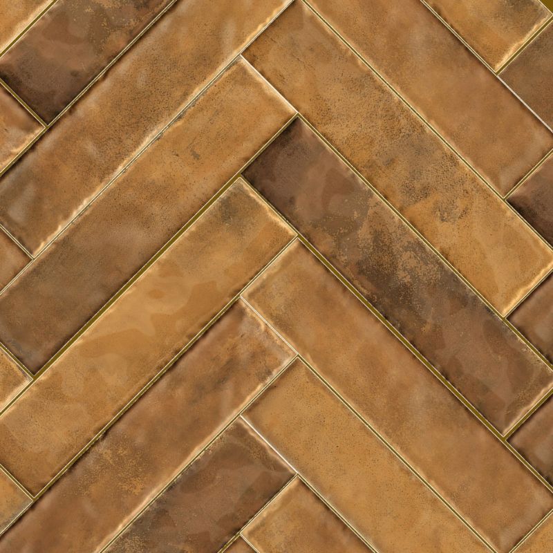 Handvorm Tegel Mero Glans Bruin 6,5x29,8 cm