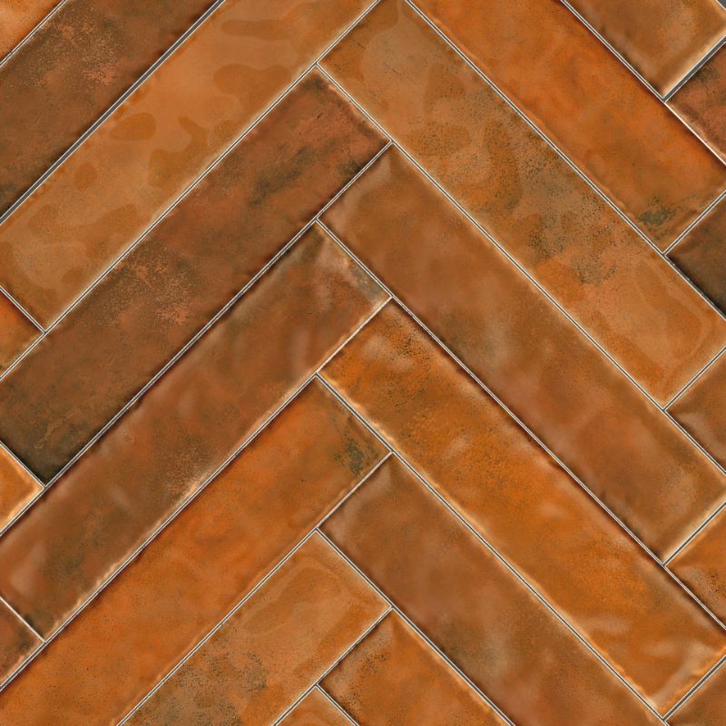 Handvorm Tegel Mero Glans Oranje 6,5x29,8 cm